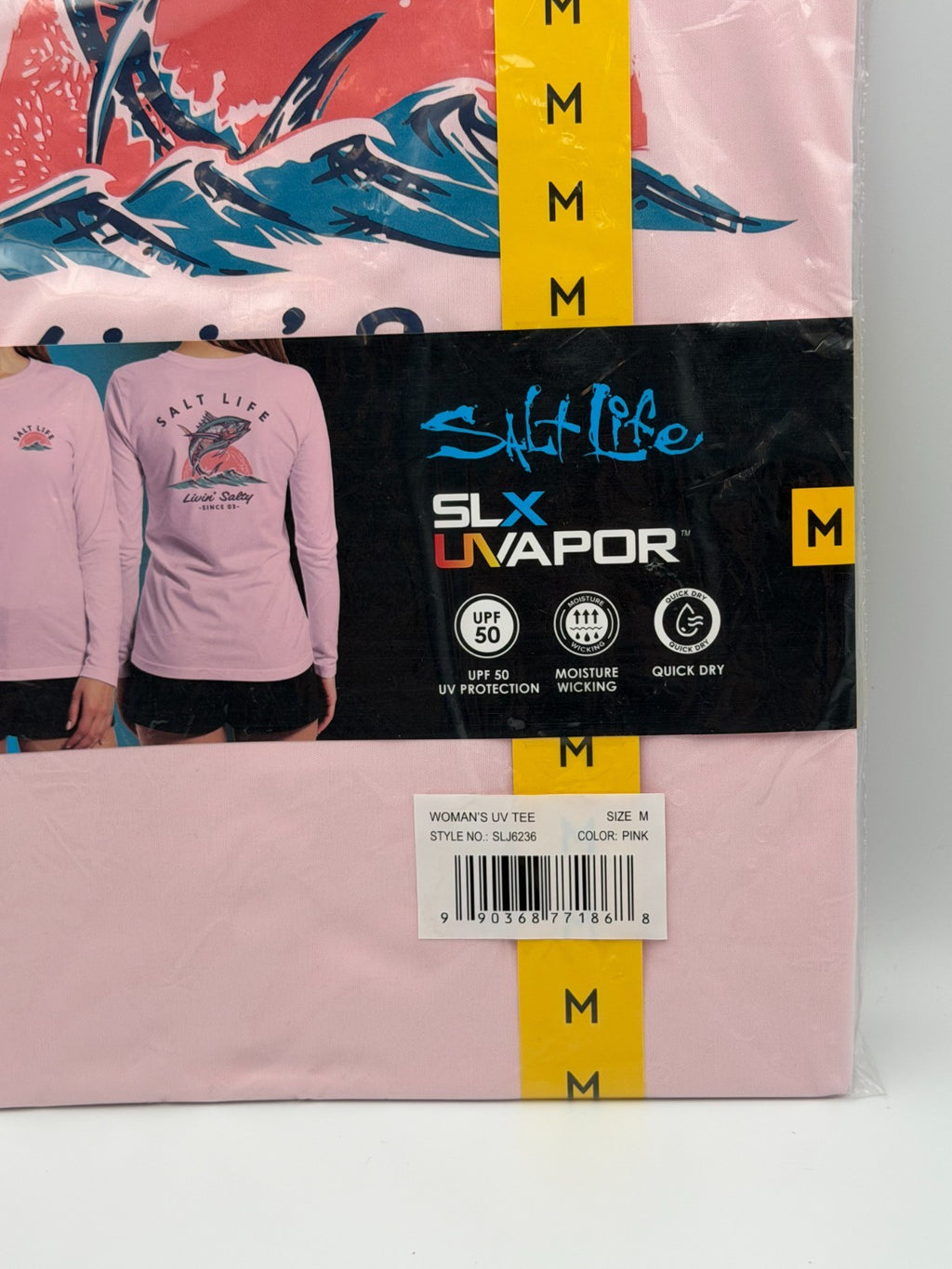 NWT Salt Life SLX Vapor UV Tee Shirt Women's Medium Pink Long Sleeve Crew Neck