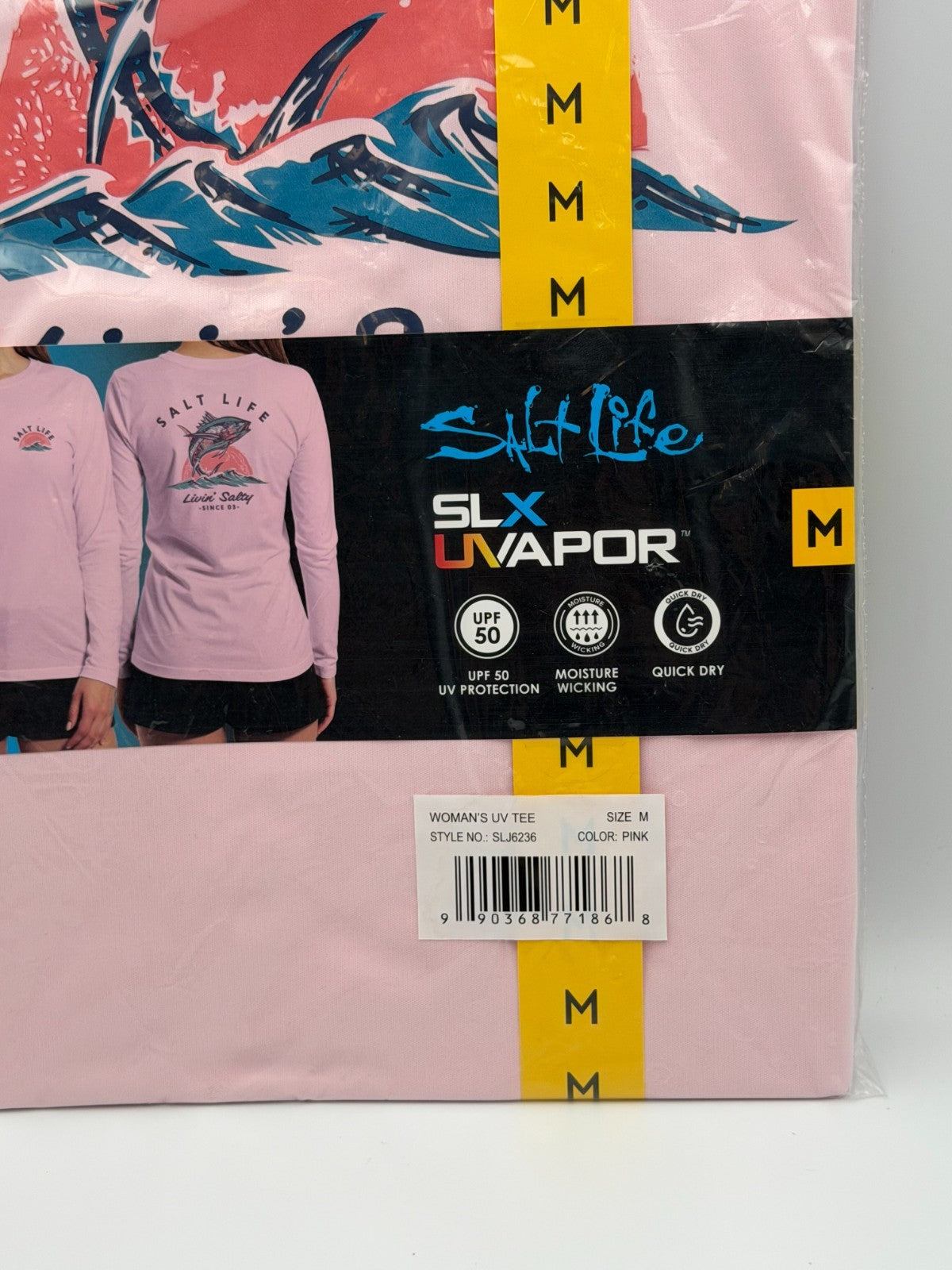 NWT Salt Life SLX Vapor UV Tee Shirt Women's Medium Pink Long Sleeve Crew Neck