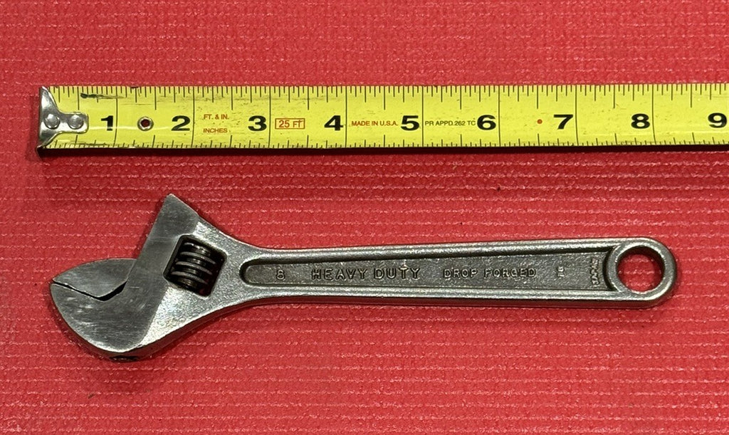 Vintage GREAT NECK TOOLS AW8 8" Adjustable Wrench Heavy Duty Drop Forged Japan