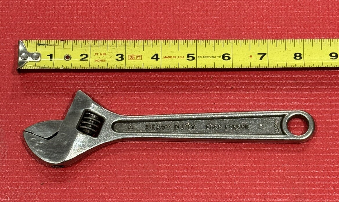Vintage GREAT NECK TOOLS AW8 8" Adjustable Wrench Heavy Duty Drop Forged Japan
