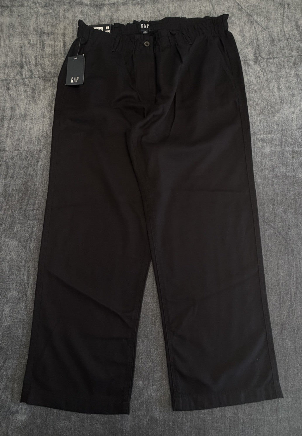 Gap Relaxed Fit Straight Leg Easy Twill Pant Women's XL Black Flat Front Preppy