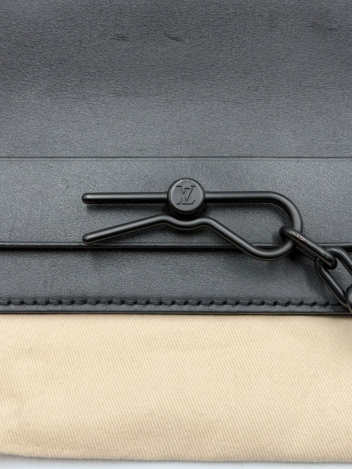 Louis Vuitton Pochette Steamer Monogram Taurillon Leather Shoulder Bag Authentic