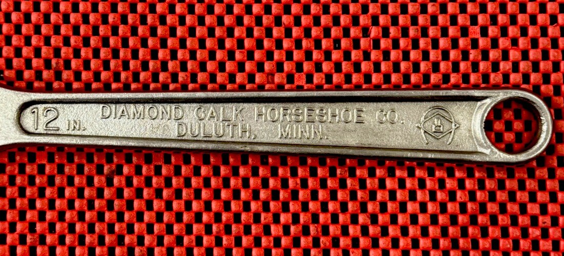 Vintage Diamalloy Diamond Calk Horseshoe CO DULUTH MN USA 12” Adjustable Wrench