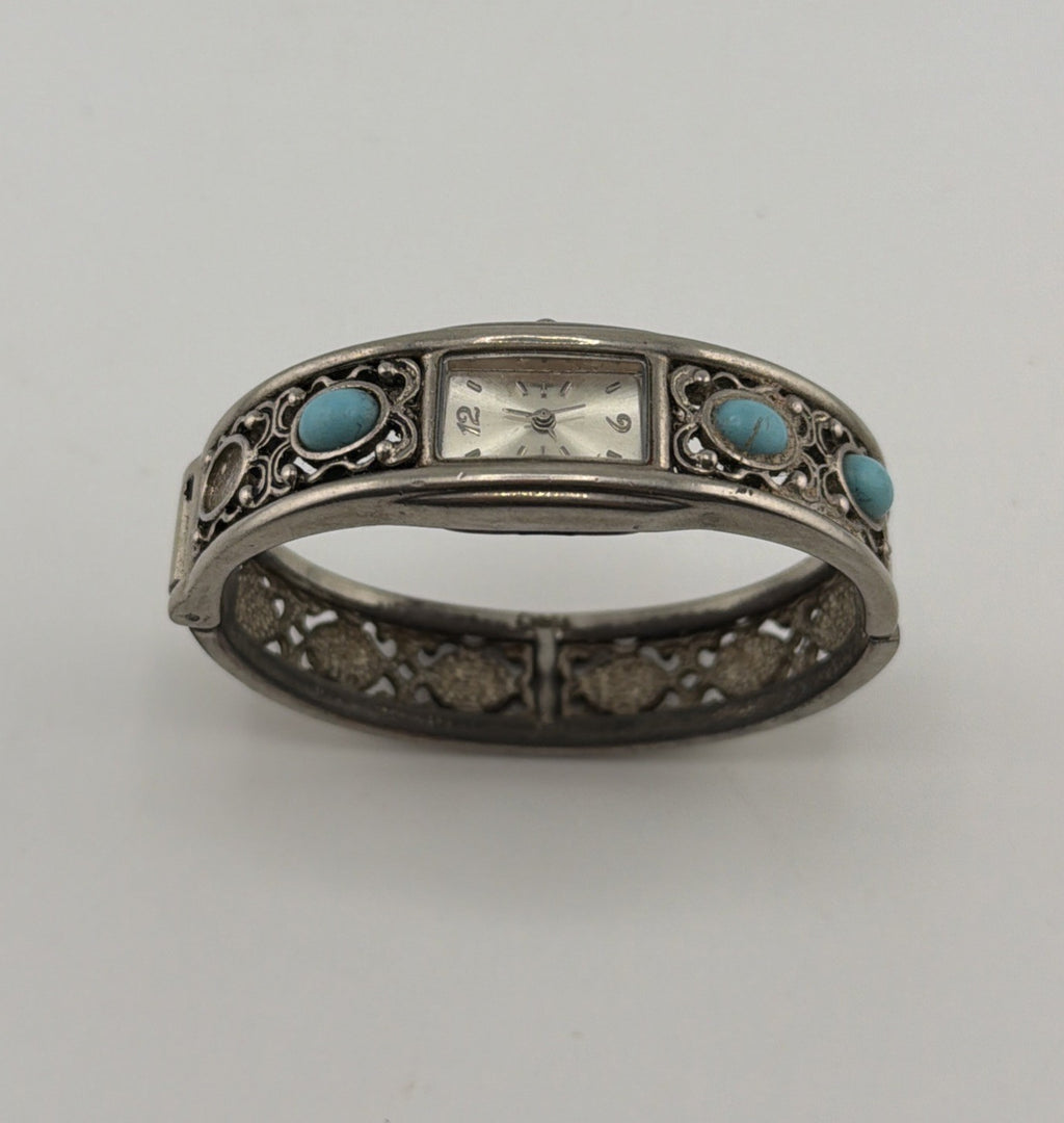 Vintage Women’s Watch FY1225 FMD Turquoise And Silver Tone Bracelet Watch