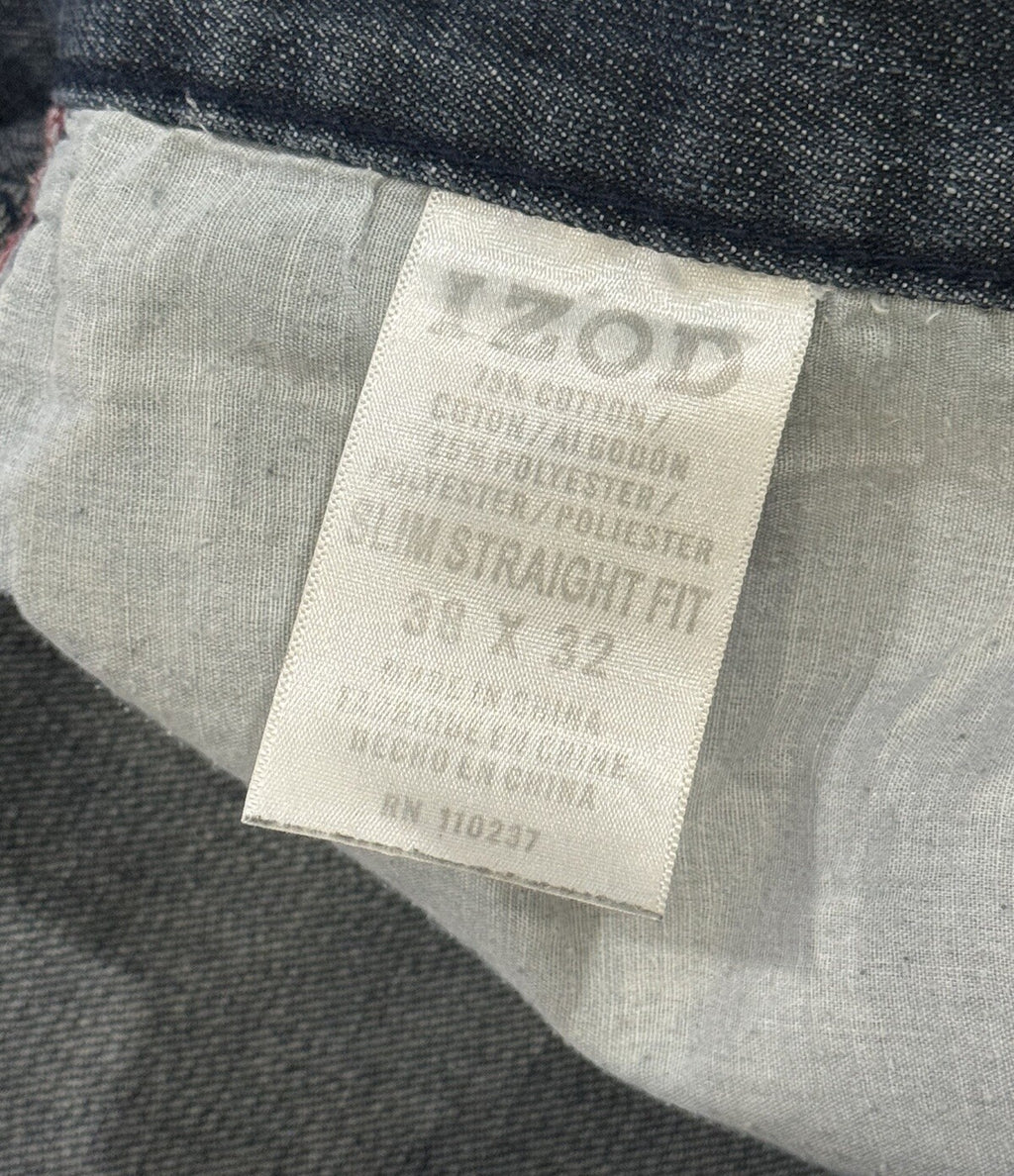 Izod Men's 5 Pocket Slim Straight Fit Blue Jeans Size 38x32 RN 110237