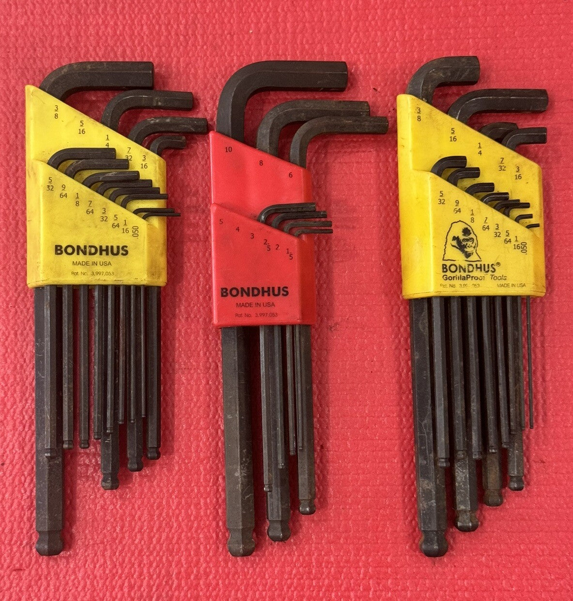 Bondhus Tools 3 PC Set Ball End Tip Hex Key Sets - SAE & Metric 31PCS Total