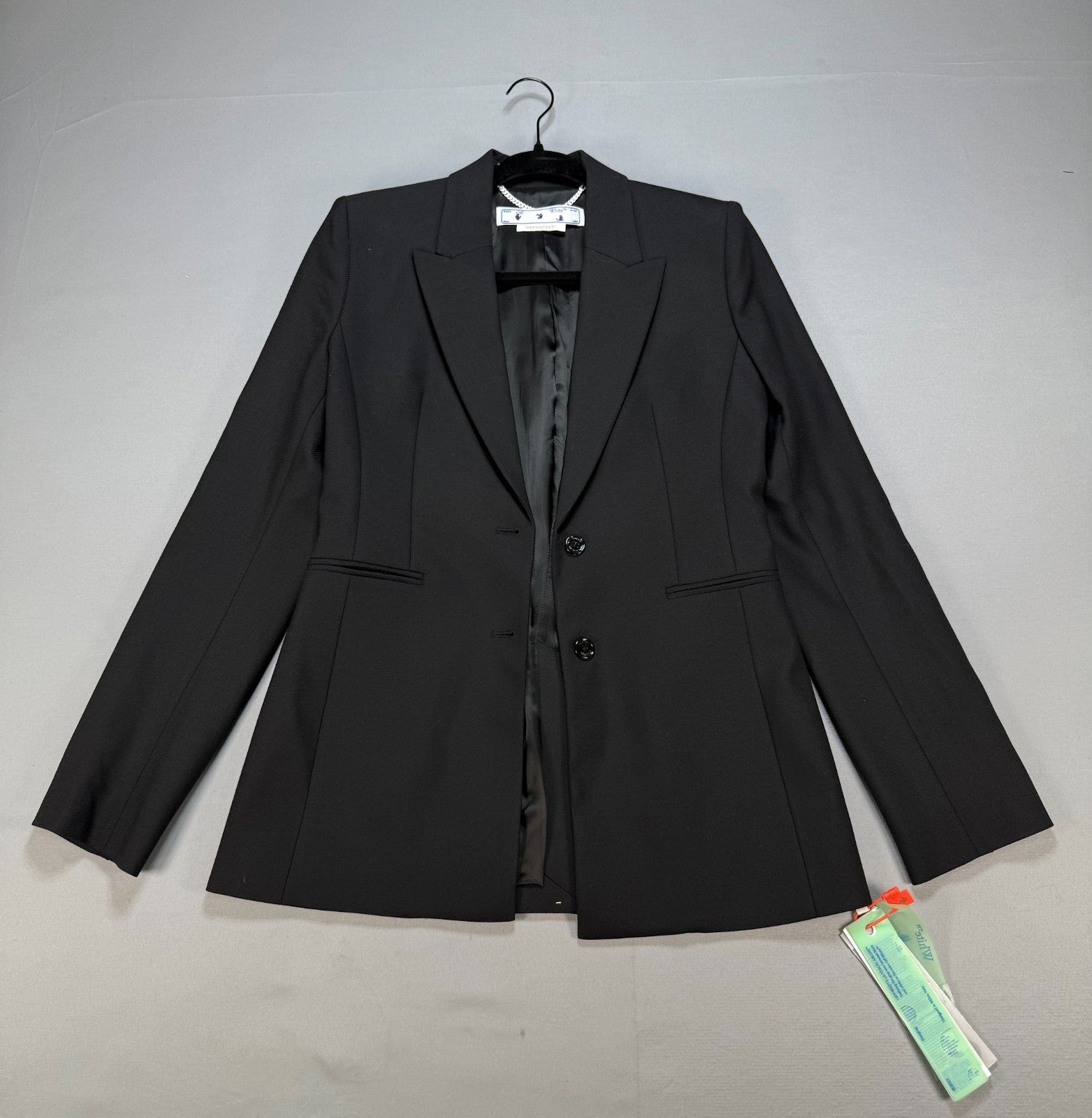 Off-White Tailored Suit Jacket Women 42 Black Tailored Fit Structured Shoulders
