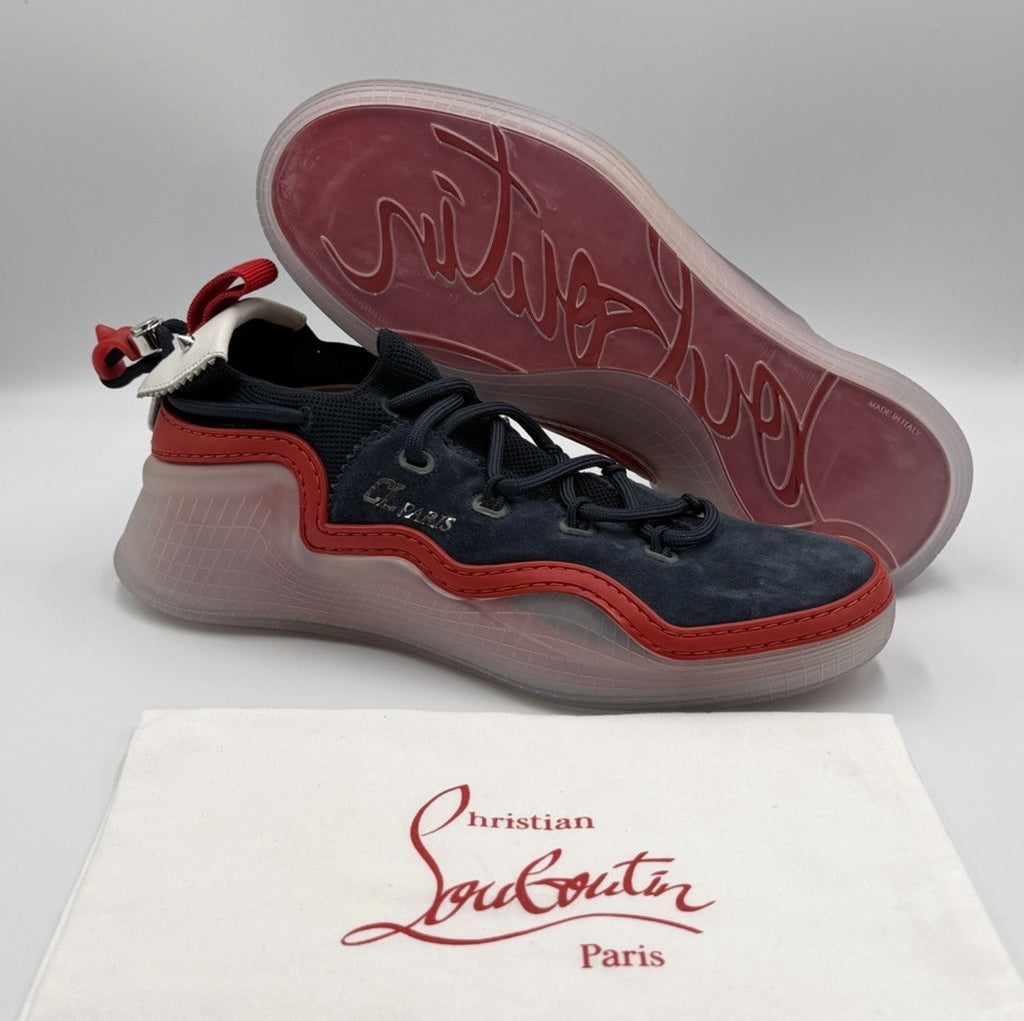 Christian Louboutin Arpoador Donna Suede Mesh Flat Sneakers Size 43 EU; 10 US