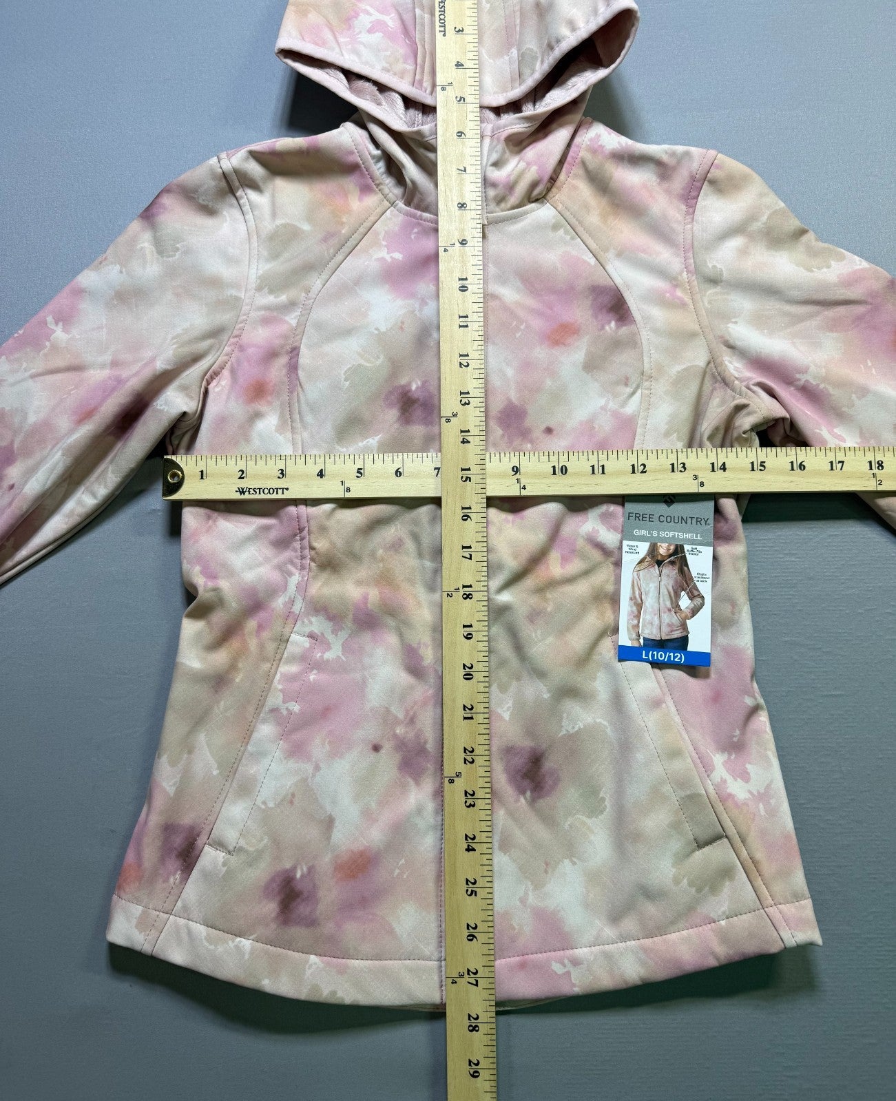 NWT Free Country Super Softshell Jacket Girls Large 10-12 Pink Full-Zip Gorpcore