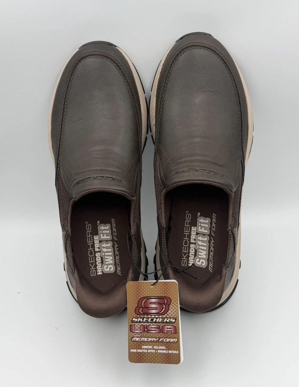 Skechers Men’s Hands Free Slip-ins Izaiah Brown Slip-On Sneakers Size 12 NEW