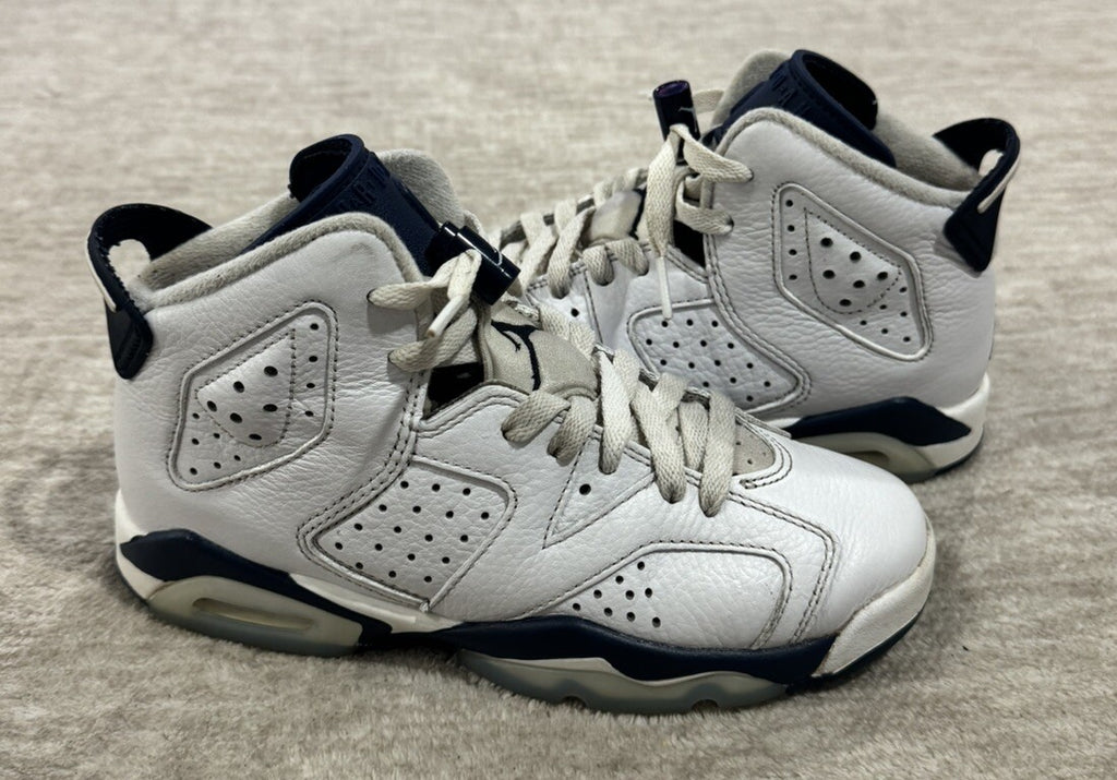 Nike Air Jordan 6 Retro GS Midnight Navy White GradeSchool Size 4Y, 384665-141