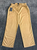 NWT Gap Easy Twill Pant Women's Medium Beige Straight Leg Elastic Waist Pull-On