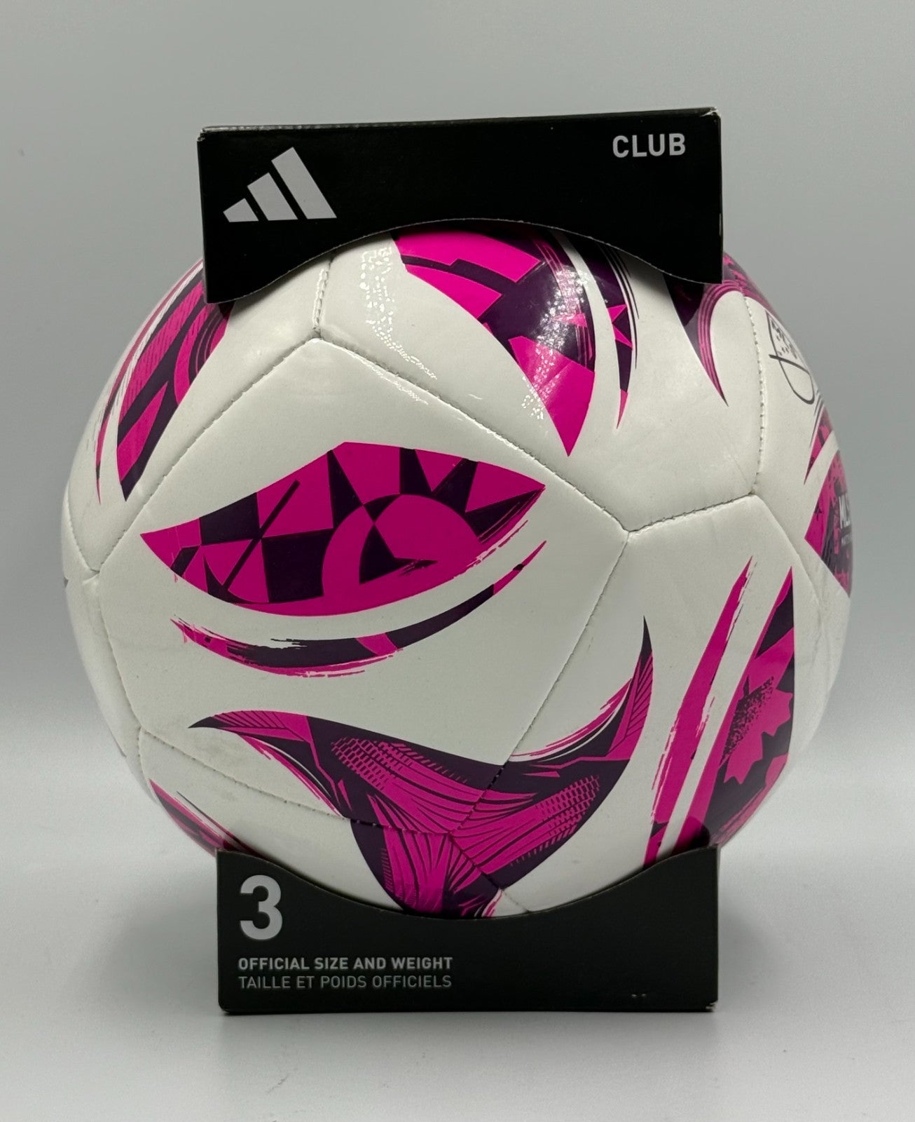 New Adidas MLS Club Youth Soccer Ball Pink White Training Football - Size 3