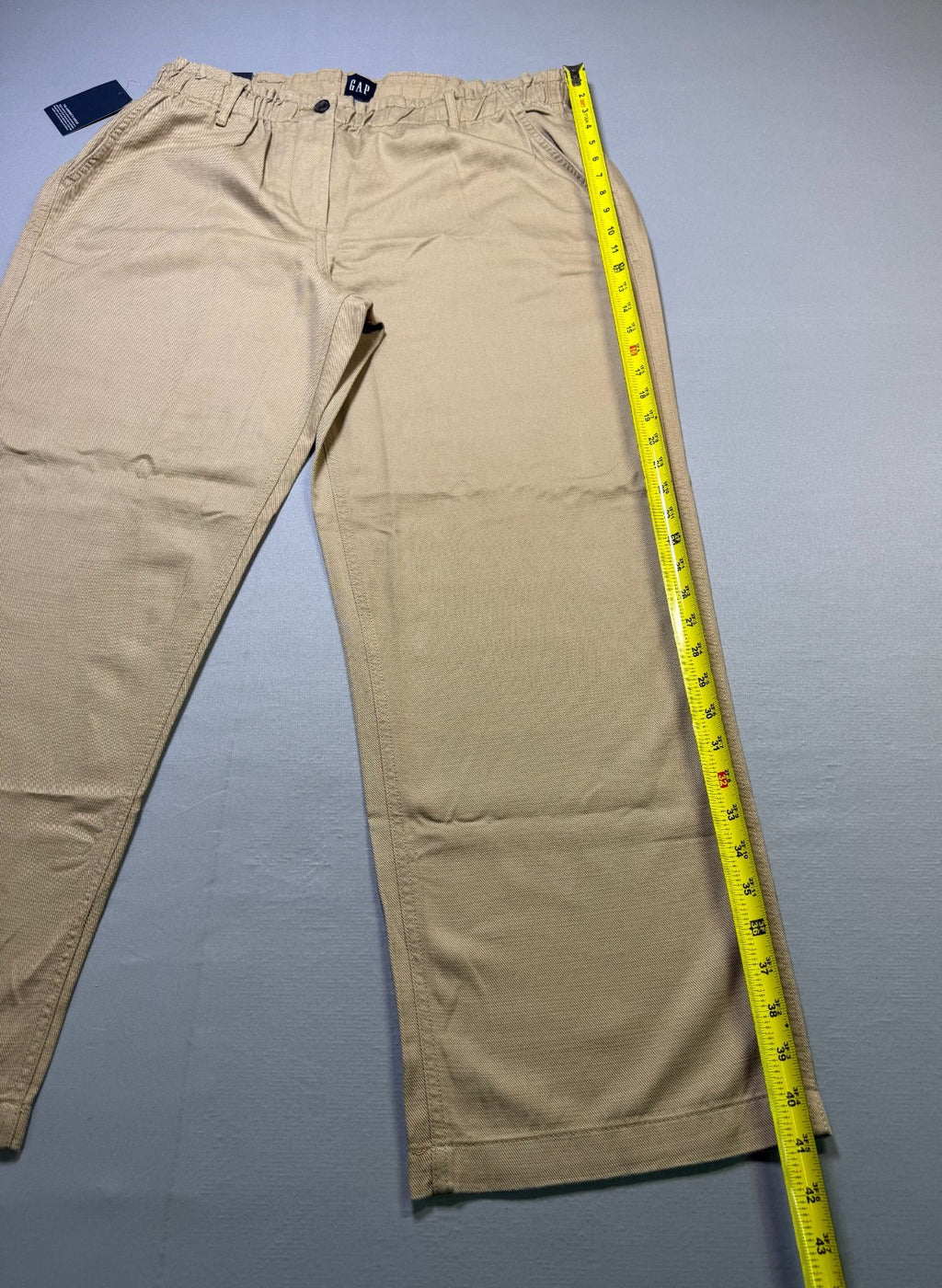 Gap Relaxed Fit Straight Leg Easy Twill Pant Women's XL Beige Flat Front Preppy