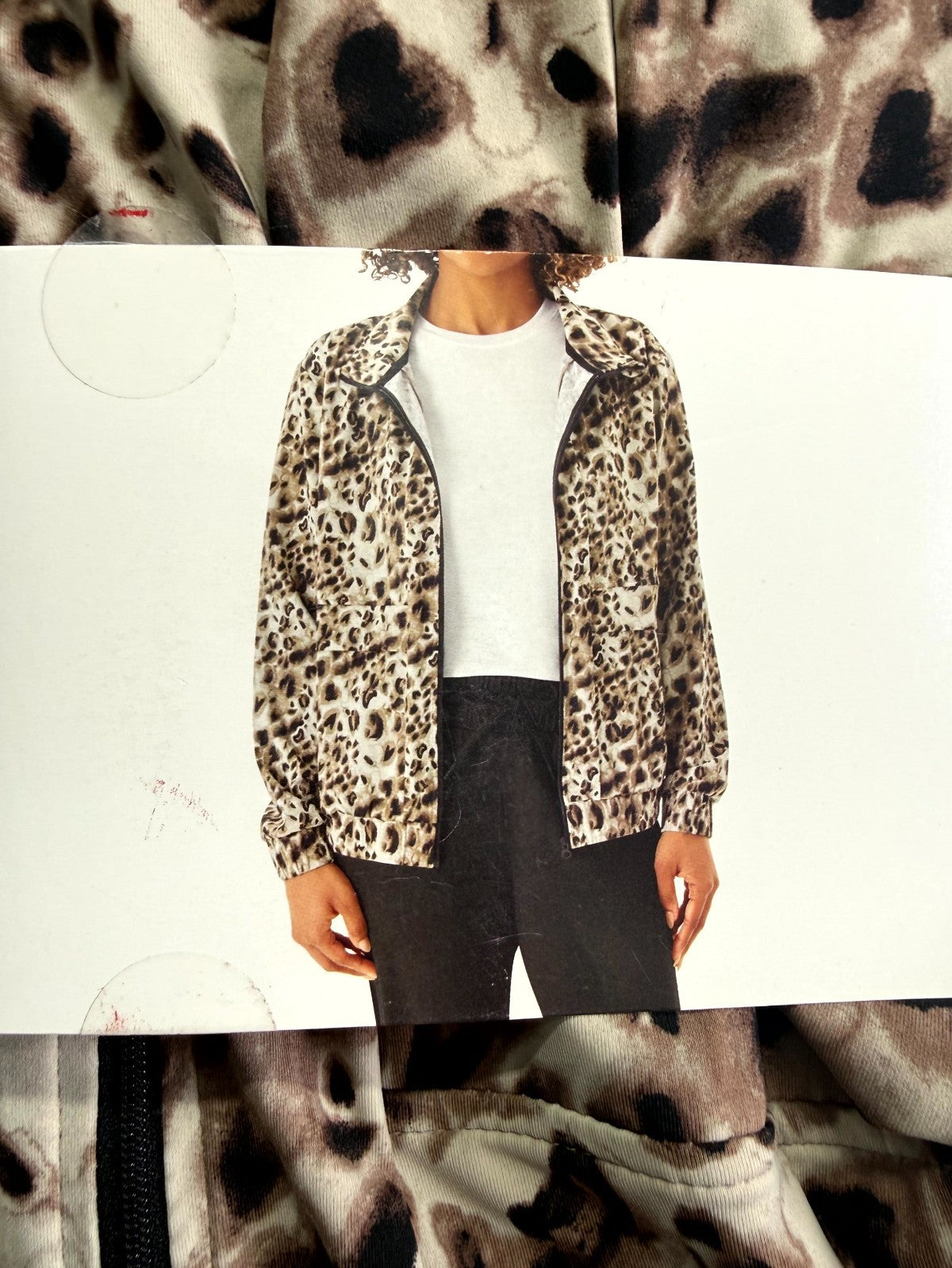 NWT Member's Mark Travel Jacket Women's X-Small Brown Animal Print Long Sleeve