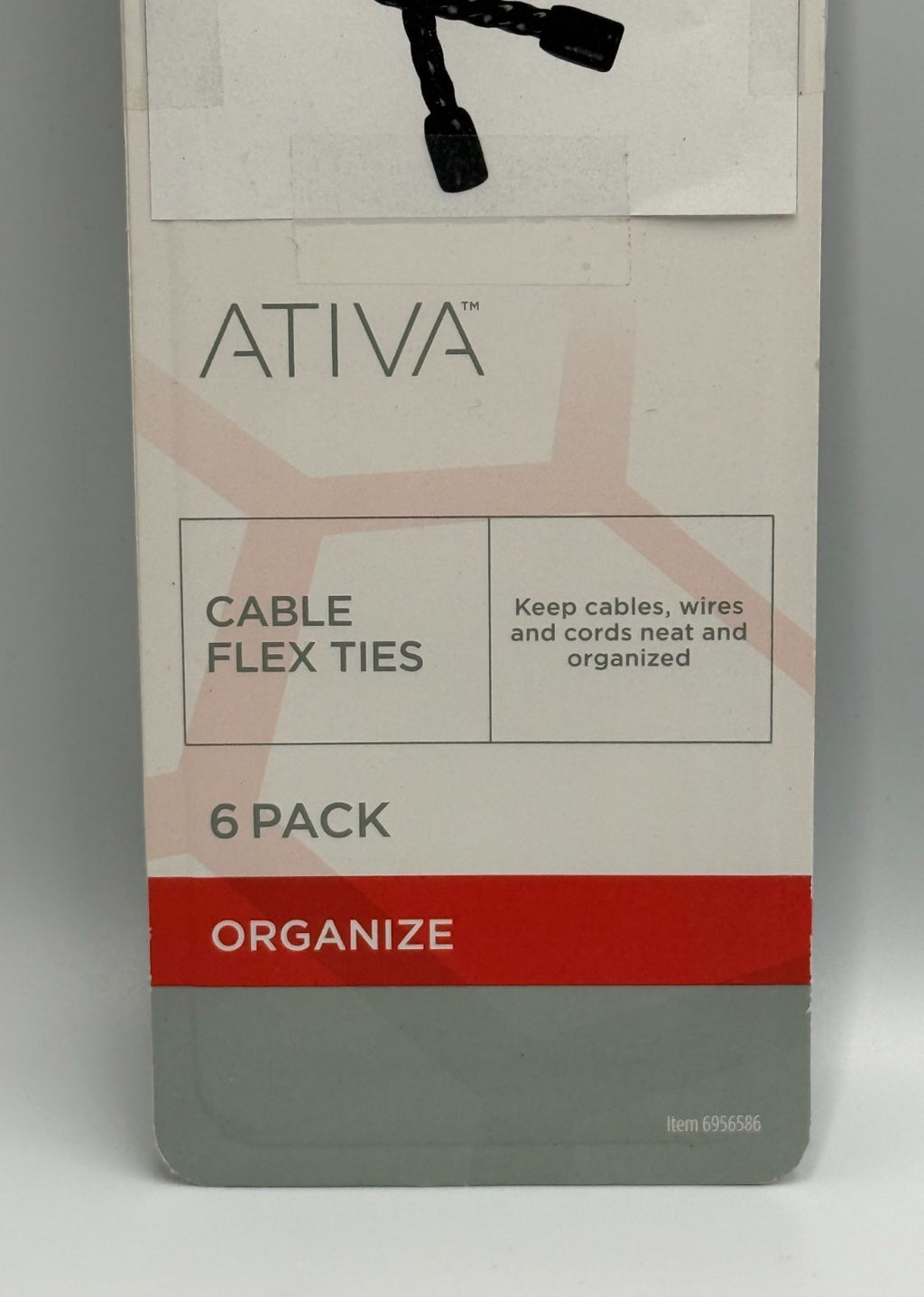 New Ativa Cable Flex Ties Reusable Cord Management Wire Wraps - Pack of 6