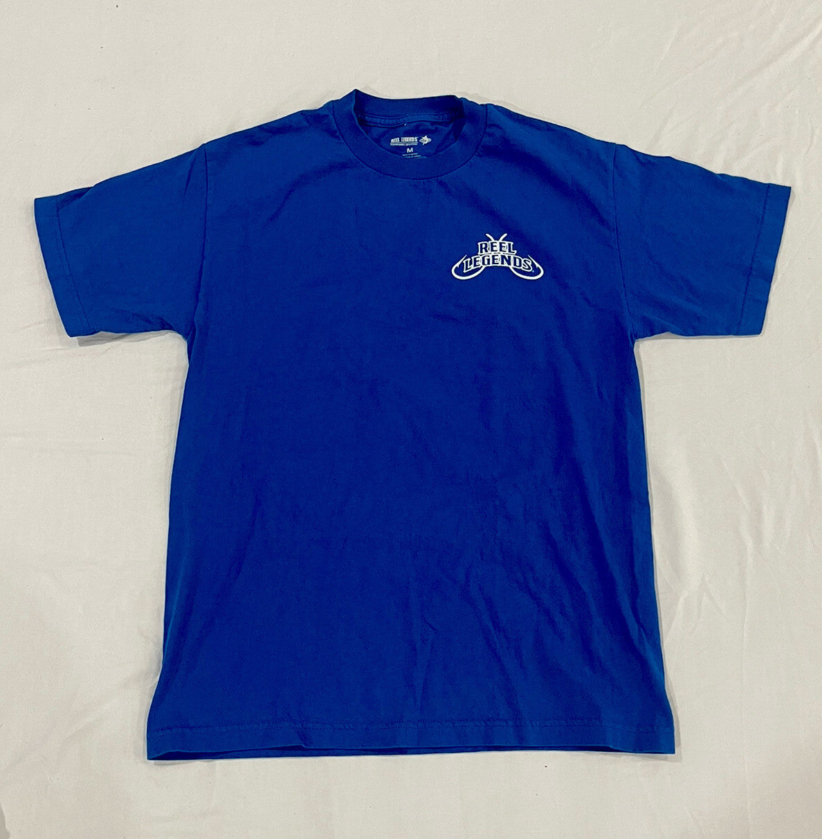 Reel Legends T Shirt Short Sleeve Mens Size M Medium Blue Fishing Diving Fish B1