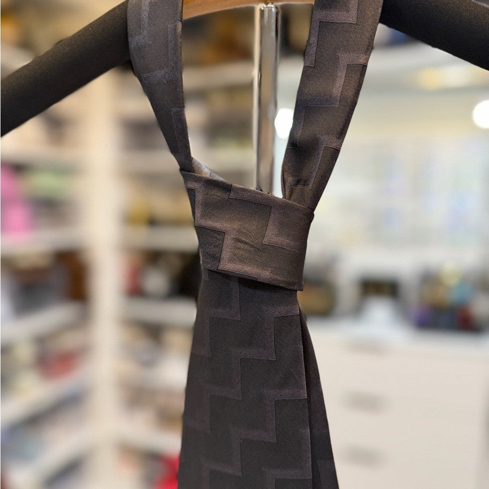 Balenciaga Black Zigzag Pattern Tie