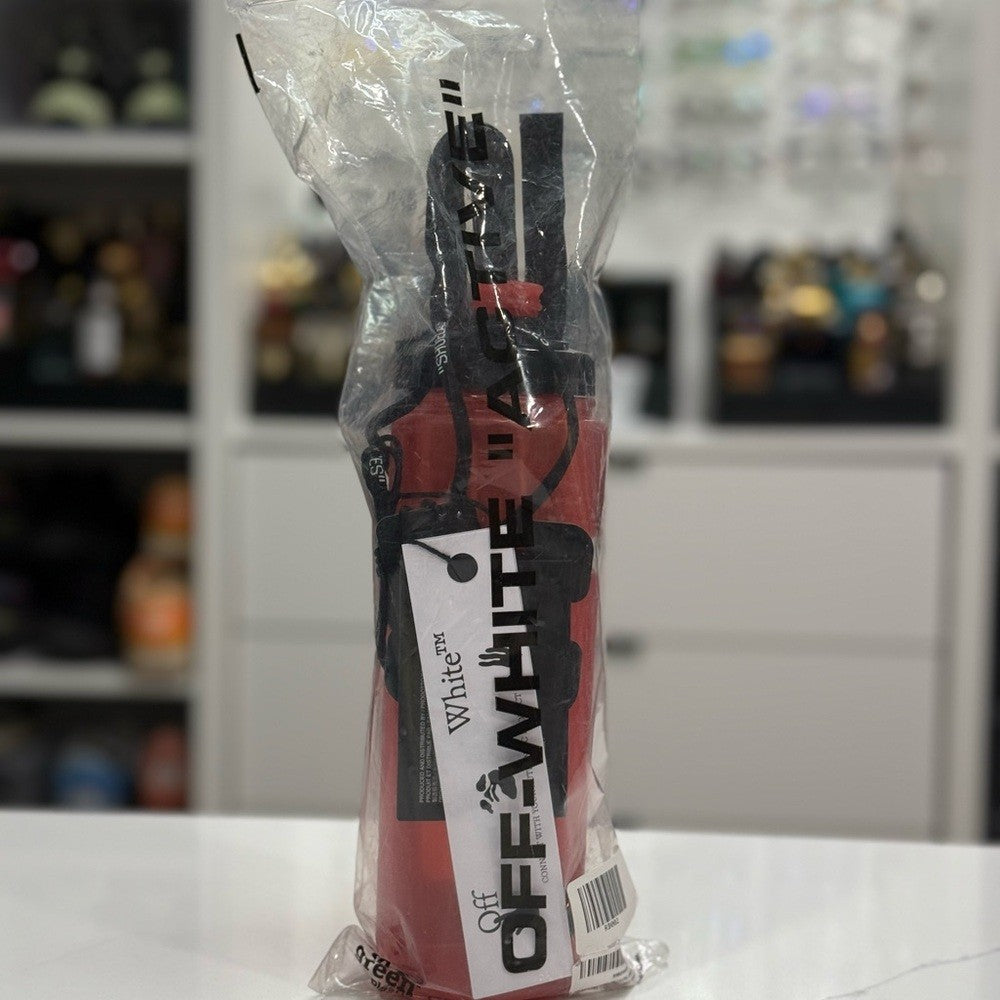 Off-White Red Water Bottle w/strap Brand New