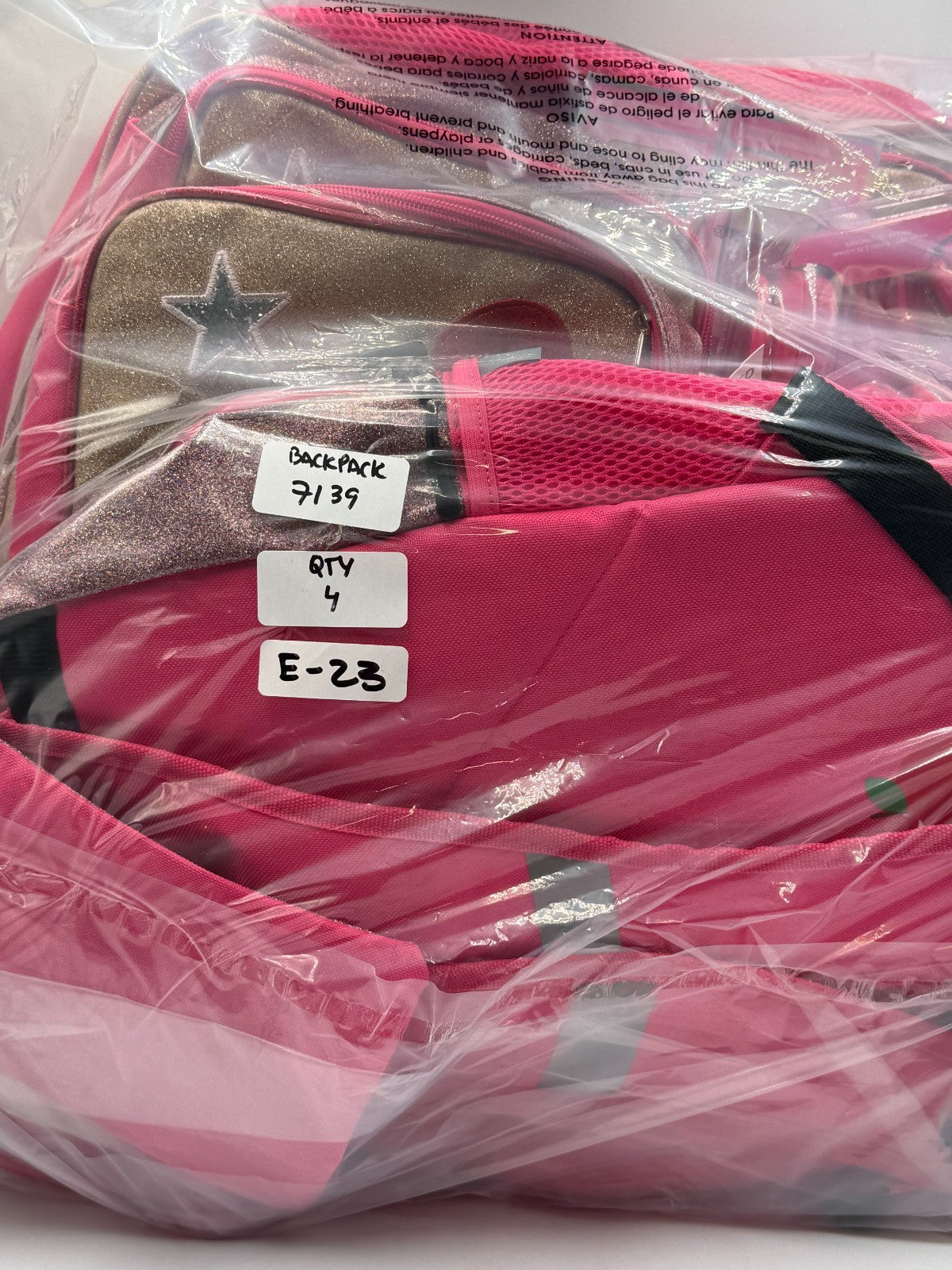 Locker Club Kids Pink Gold Glitter Retro Patch School Backpack Headphone 3Pc Set