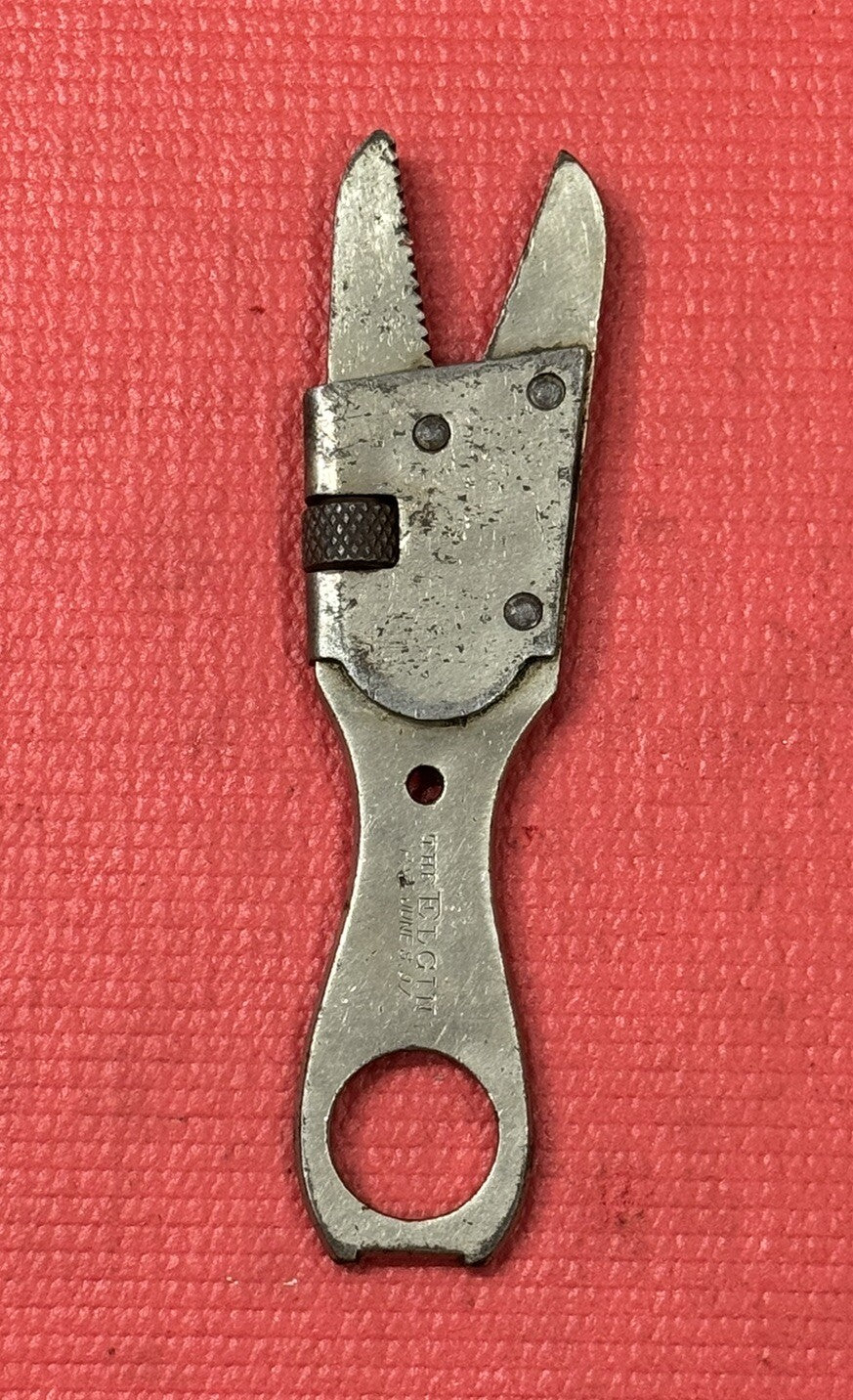 ELGIN RARE ADJUSTABLE ALLIGATOR WRENCH CARL GOPPETT PAT JUNE 1897 VERY RARE