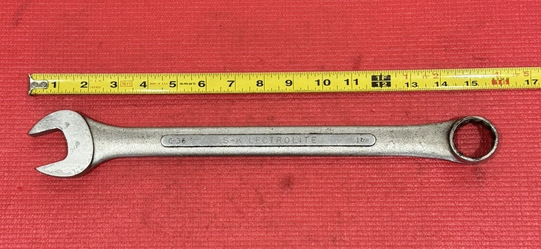 S-k Lectrolite C-36  1-1/8” SAE 12 Point Combination Wrench 16” Long Made In Usa
