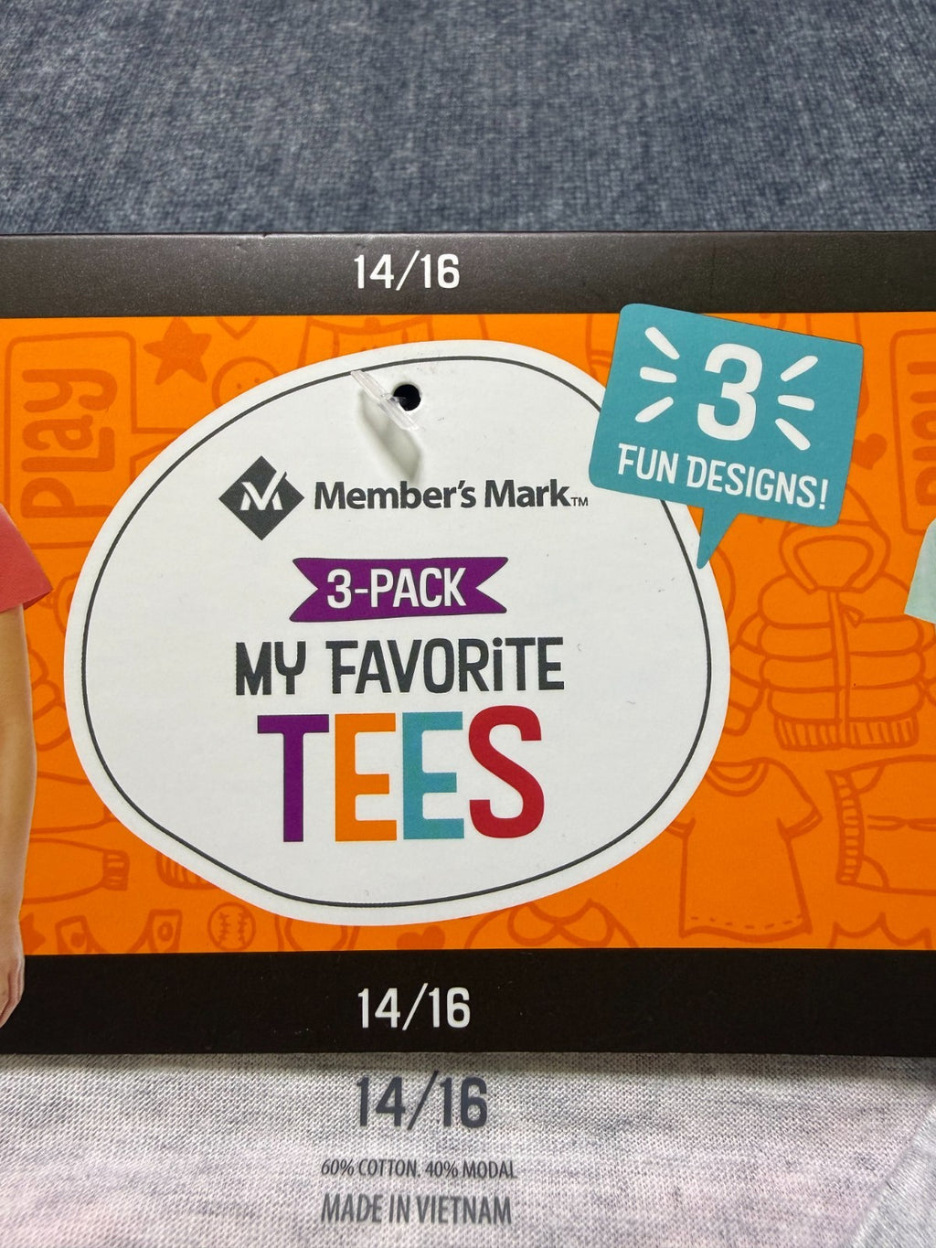 NWT Member's Mark My Favorite T-Shirts Girls 14/16 Multi Short Sleeve - Lot of 3