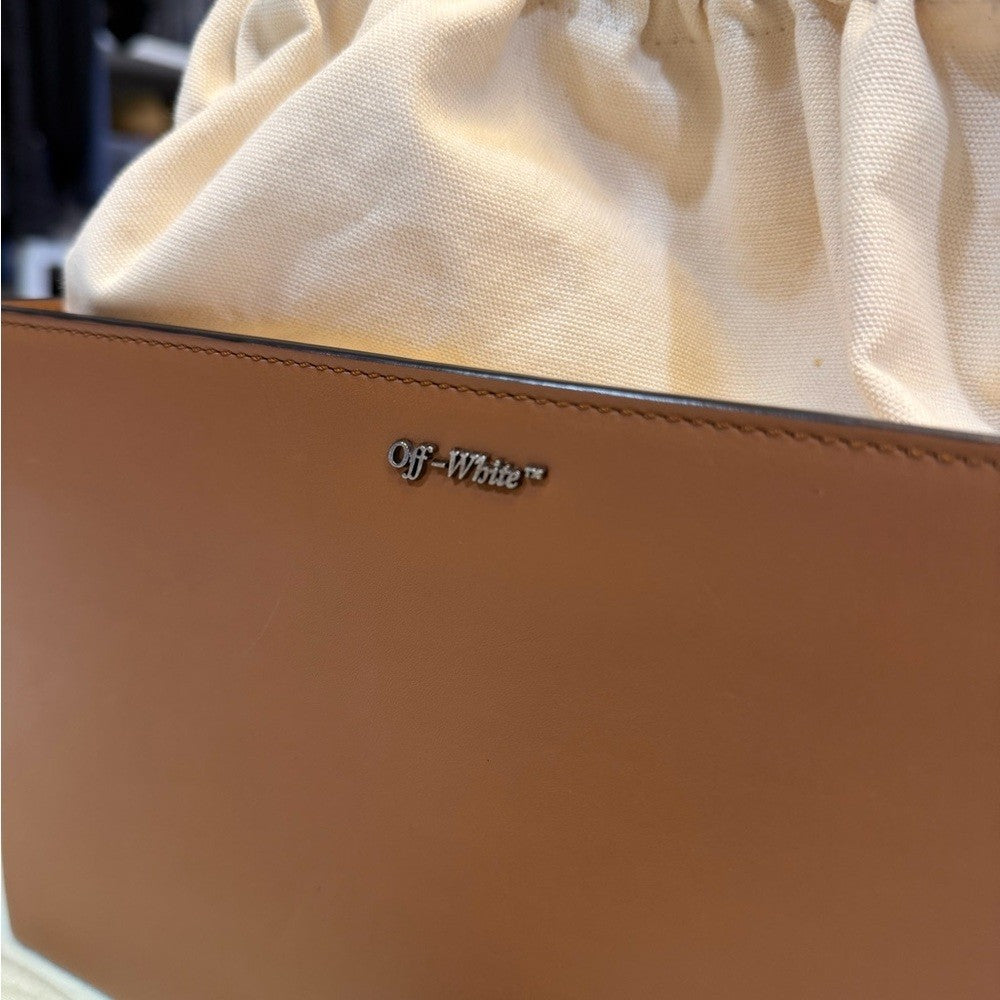 Off-White Brown Leather BOX Bag - Unique!