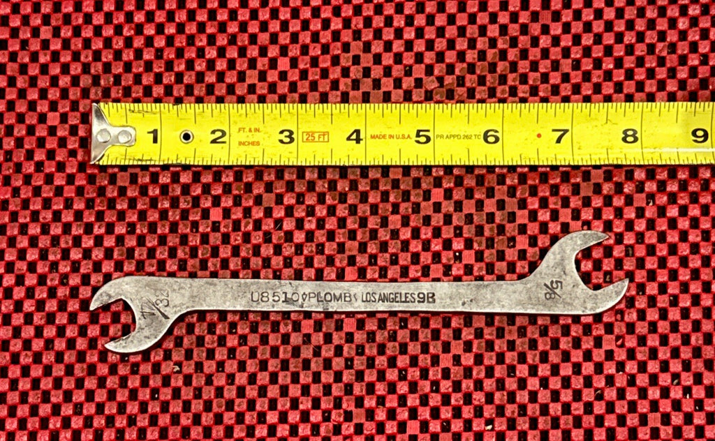 Antique PLOMB Tappet Wrench LOS ANGELES U8510  5/8" Combination 17/32" RARE 20s