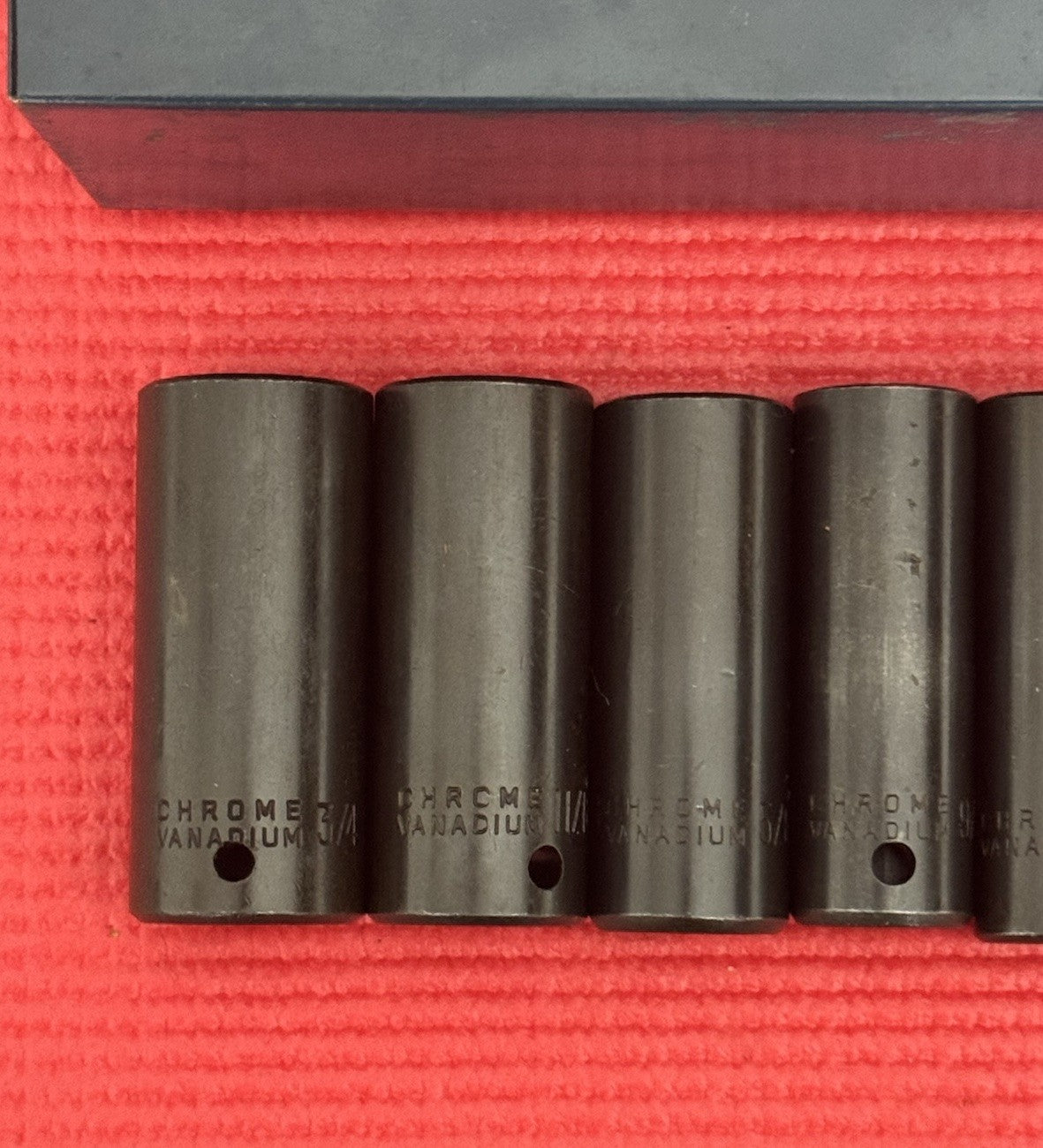 Vintage Chrome Vanadium 9 Pc 3/8" Drive Deep Impact Socket Set SAE W/Metal Case