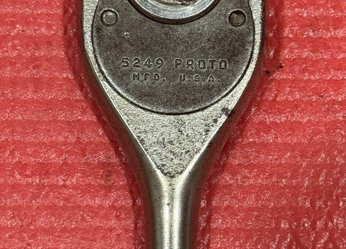 Proto Tools 5249, 3/8" Drive Pear Head Ratchet Knurled Handle Made in USA