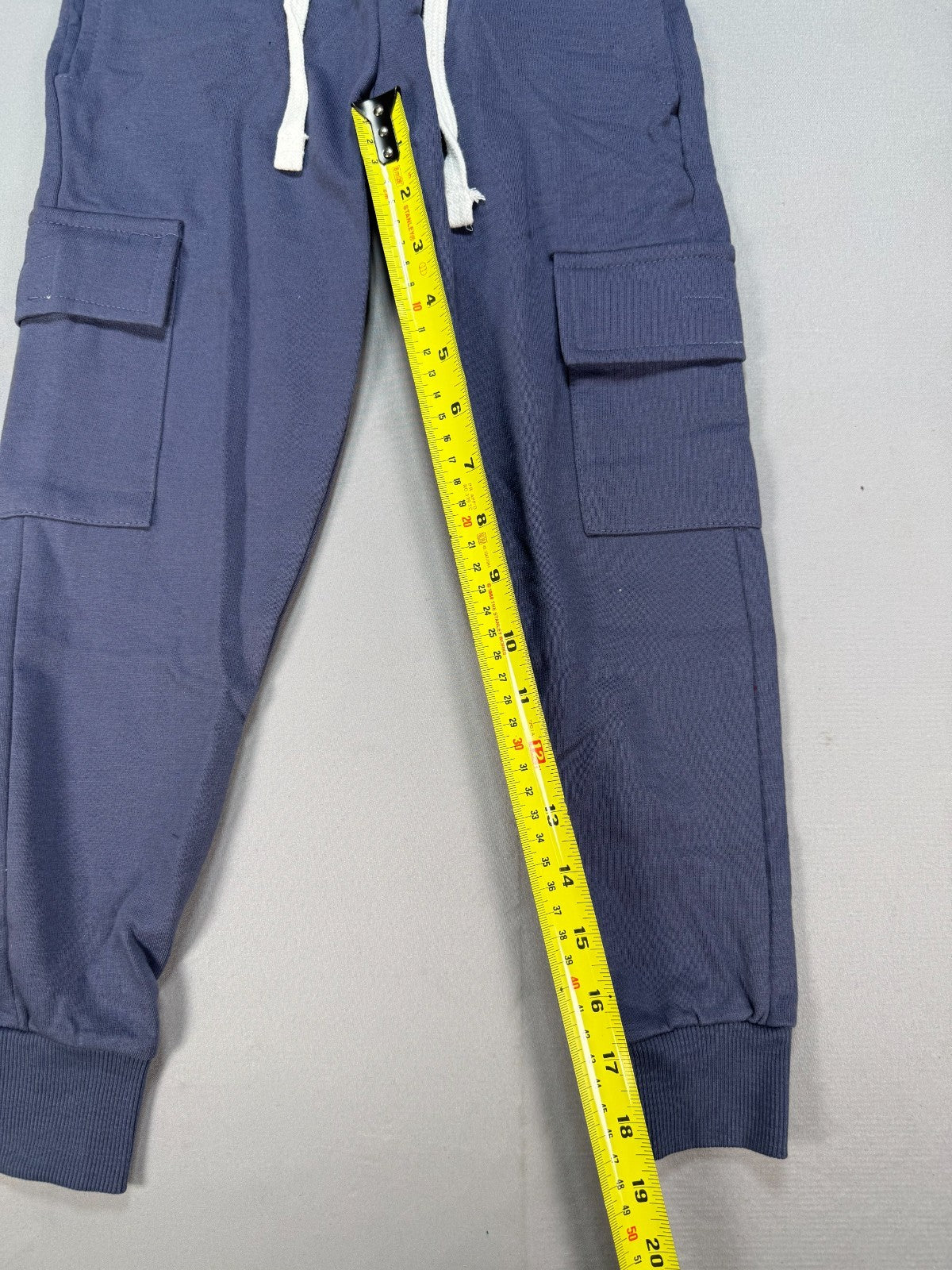 Kids Navy Blue Cargo Pockets Jogger Pants Size XS Drawstring Sweatpants