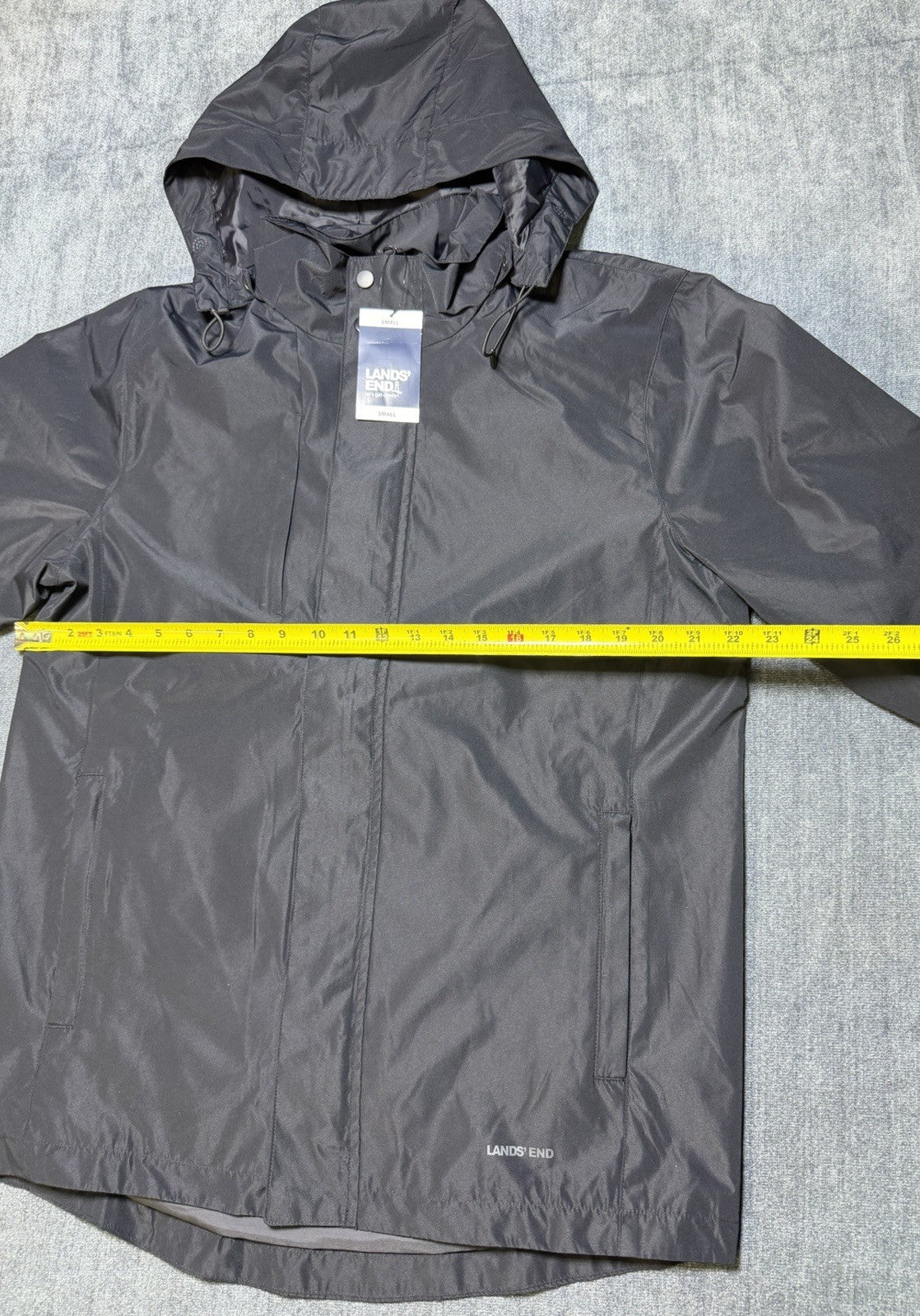 NWT Lands' End All-Weather 3-in-1 Jacket Men's Small Black Full-Zip Hooded