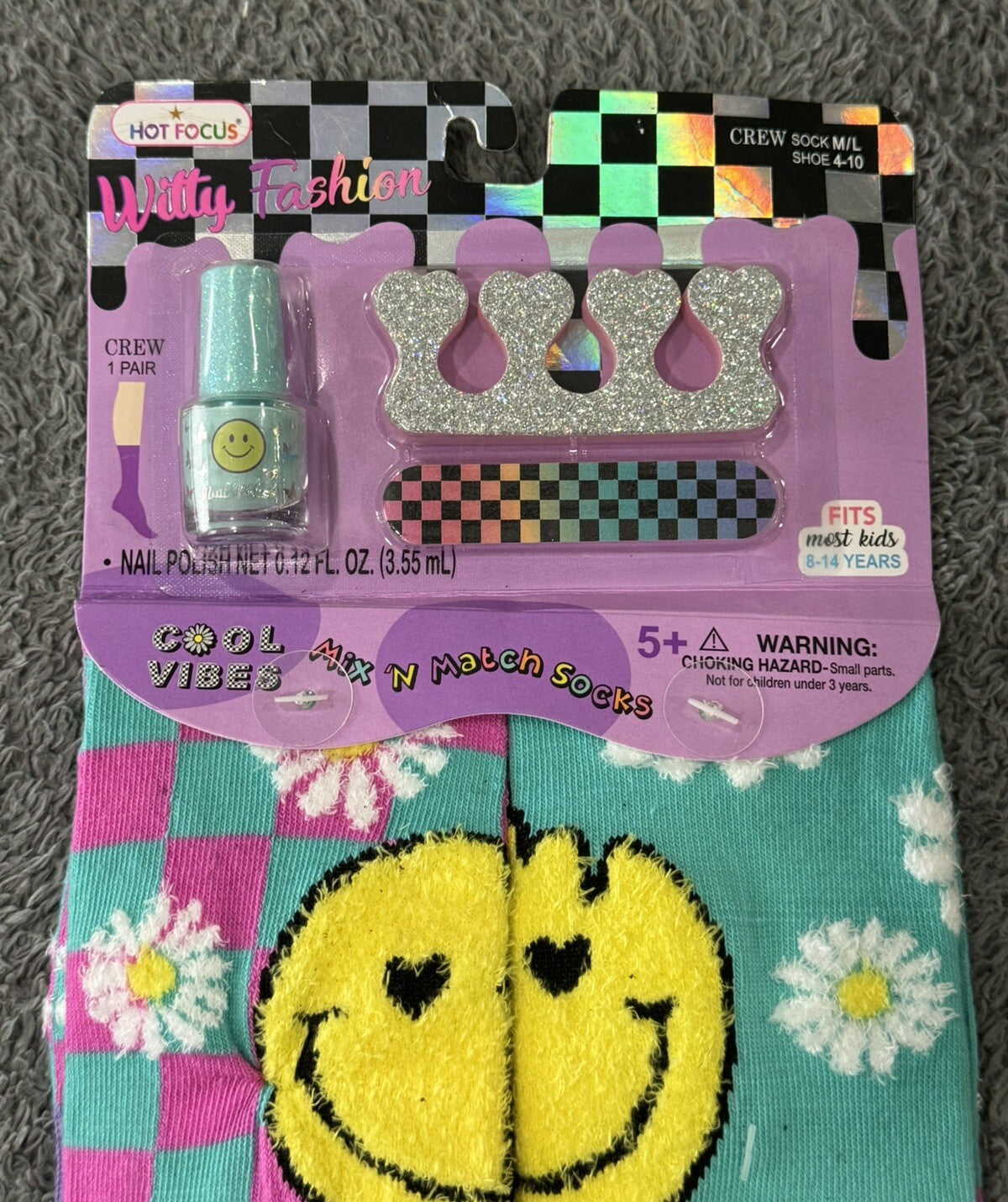 NEW WITTY FASHION COOL VIBES SOCKS AND NAIL POLISH