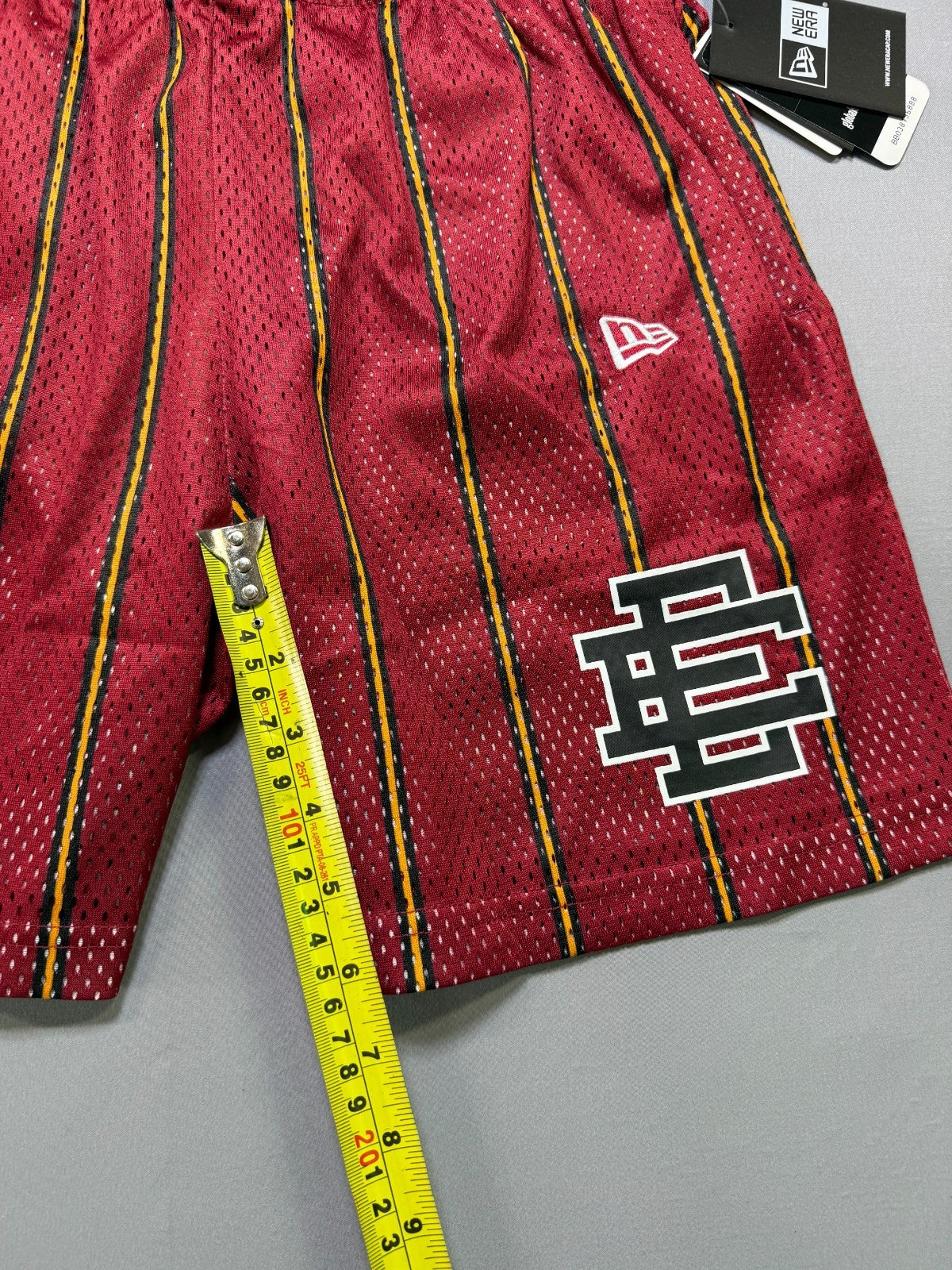 New Era X NBA Eric Emanuel Miami Heat Men’s Shorts Large Red Striped Basketball