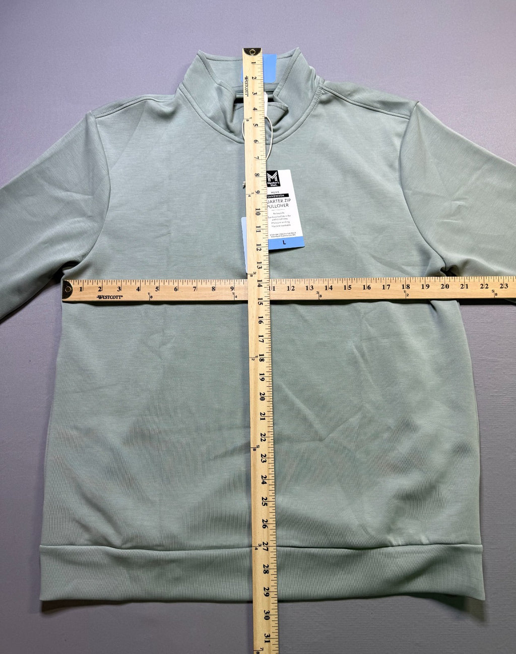 NWT Member's Mark Sandwash Quarter-Zip Pullover Sweatshirt Men's Large Green