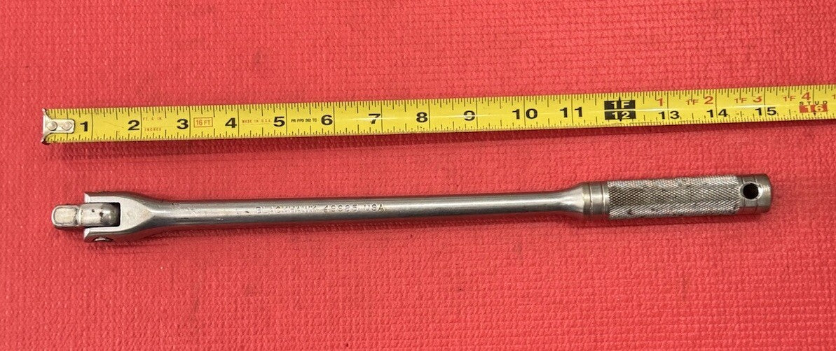 BLACKHAWK by Proto Tools 49985, 1/2" Drive 15" Flex-Head Breaker Bar Made in USA