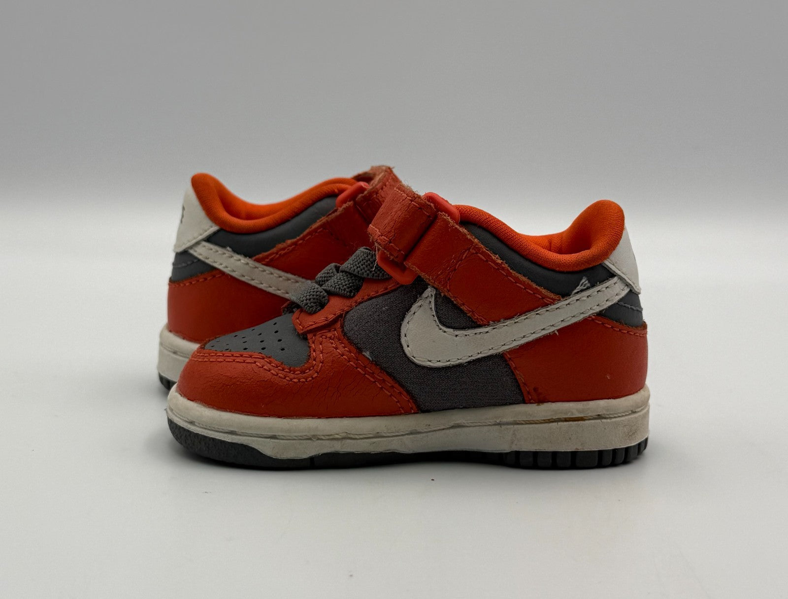 Nike Dunk Low Cement Grey Team Orange TD 311535-016 Baby Toddler Sneaker Size 3C