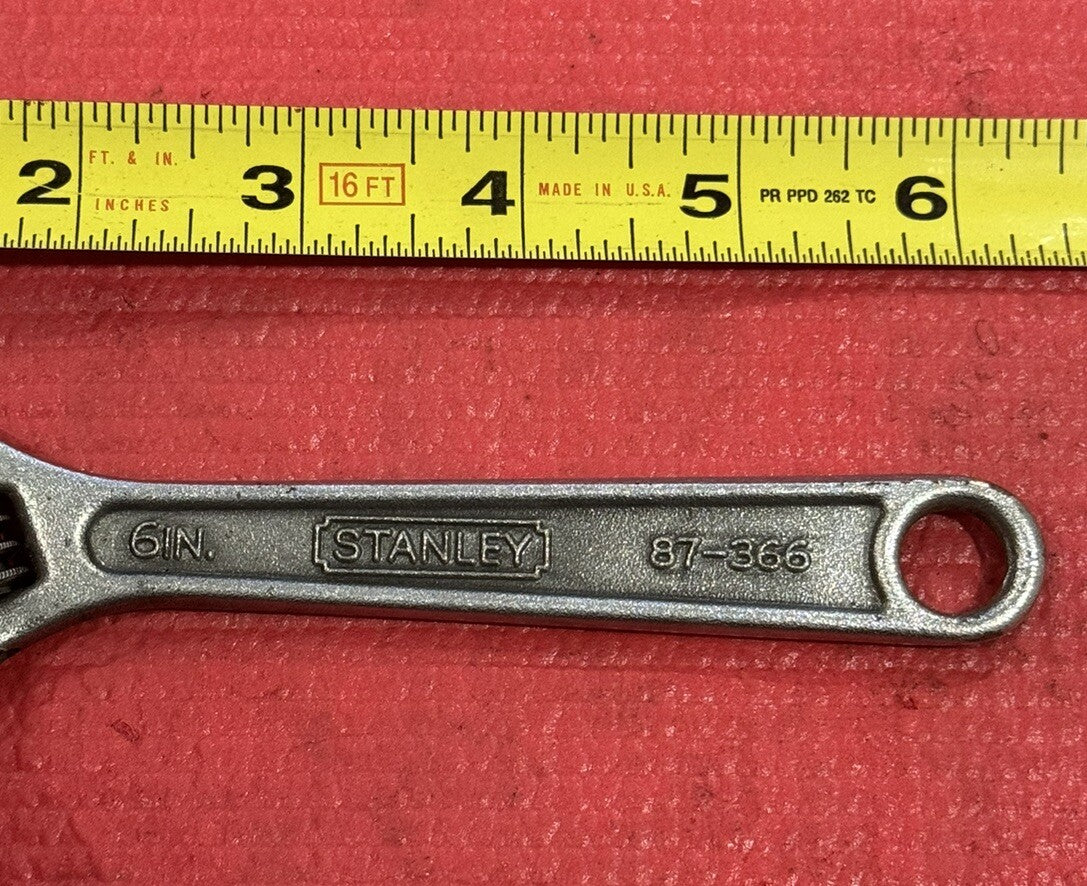 Vintage STANLEY 6" ADJUSTABLE WRENCH 87-366  Crescent Wrench Japan