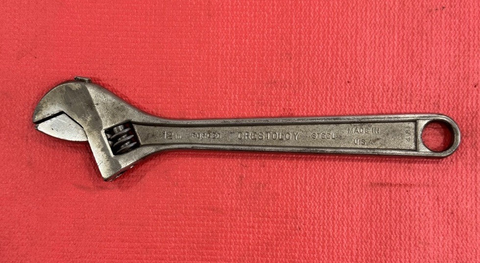 Vintage Crescent Crestoloy 12" Inch Adjustable Wrench, Jamestown, NY, USA