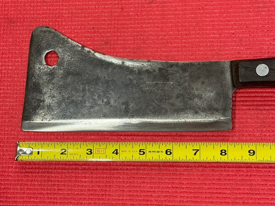 LF&C Universal 8"Cleaver Carbon Steel Rosewood Butcher Knife Cutlery 1920's-30's