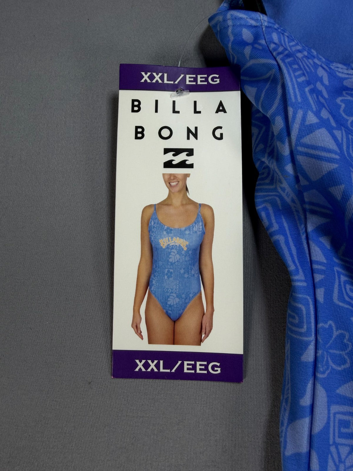 NWT Billabong One-Piece Swimsuit Women XXL Blue Sleeveless Stretch Summer Beach