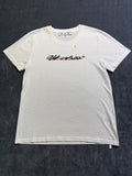 NWOT Off-White New Script Logo Tee Shirt Men's Large White Classic Short Sleeve
