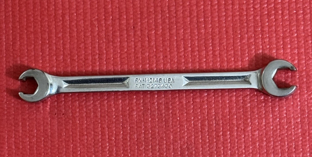 Snap-on Tools Long Chrome Flare Nut Wrench RXH1214S 3/8" x 7/16" 6 Pt 5.75" USA