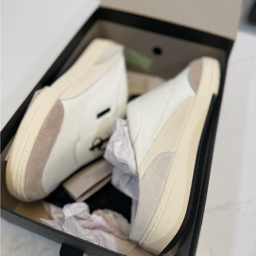 Palm Angels White and Tan Men's mule sneakers