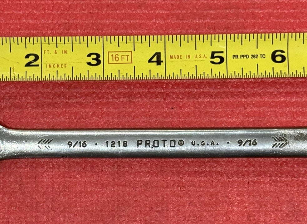 Proto Professional Tools 1218, 9/16" SAE Combination Wrench 12PT Made in USA