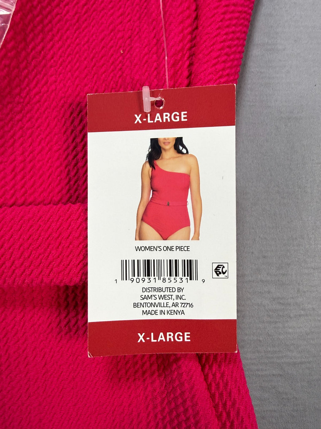 NWT Loft Asymmetrical Textured One-Piece Swimsuit Women's XL Pink Summer Beach