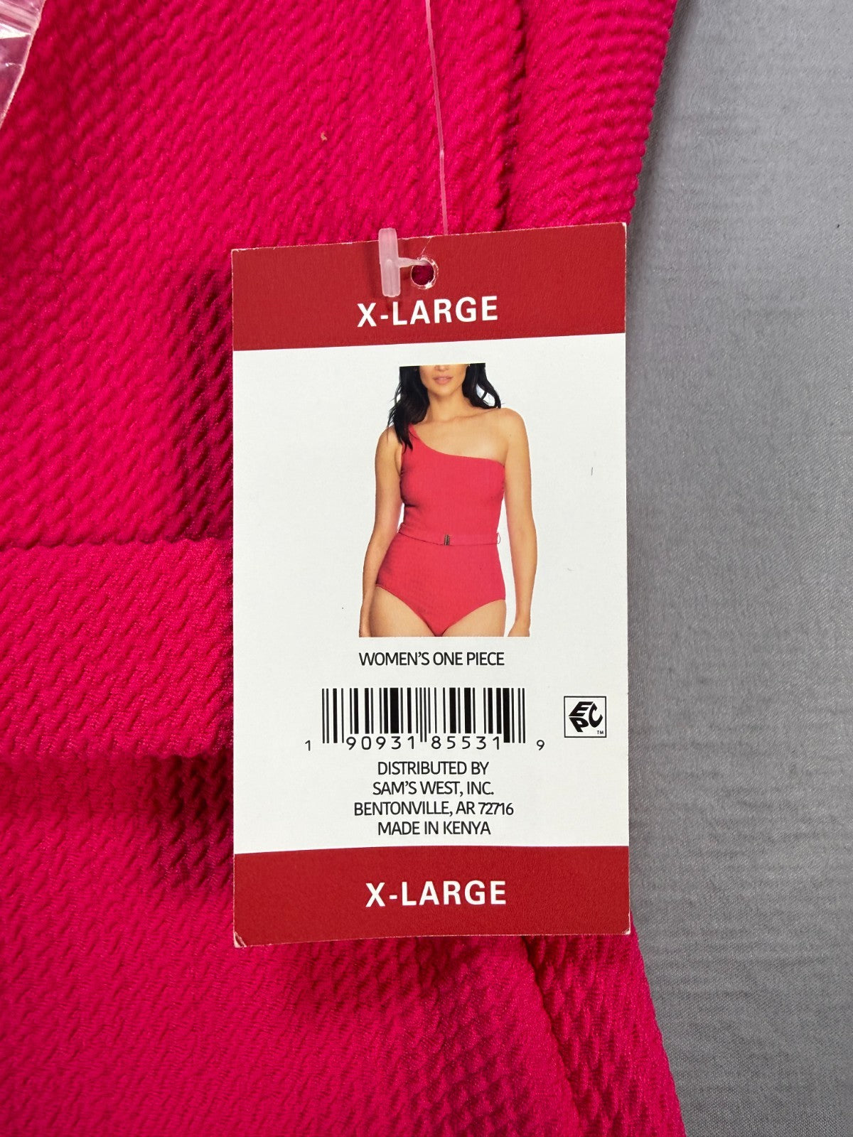 NWT Loft Asymmetrical Textured One-Piece Swimsuit Women's XL Pink Summer Beach