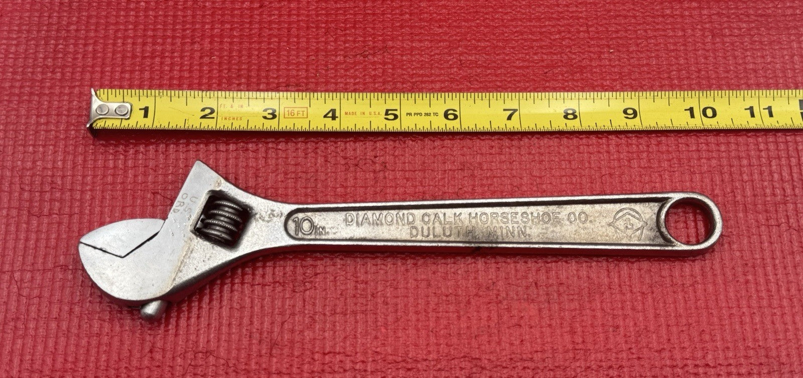 Vintage Diamond 10" Adjustable Wrench "Diamalloy" Forged in USA