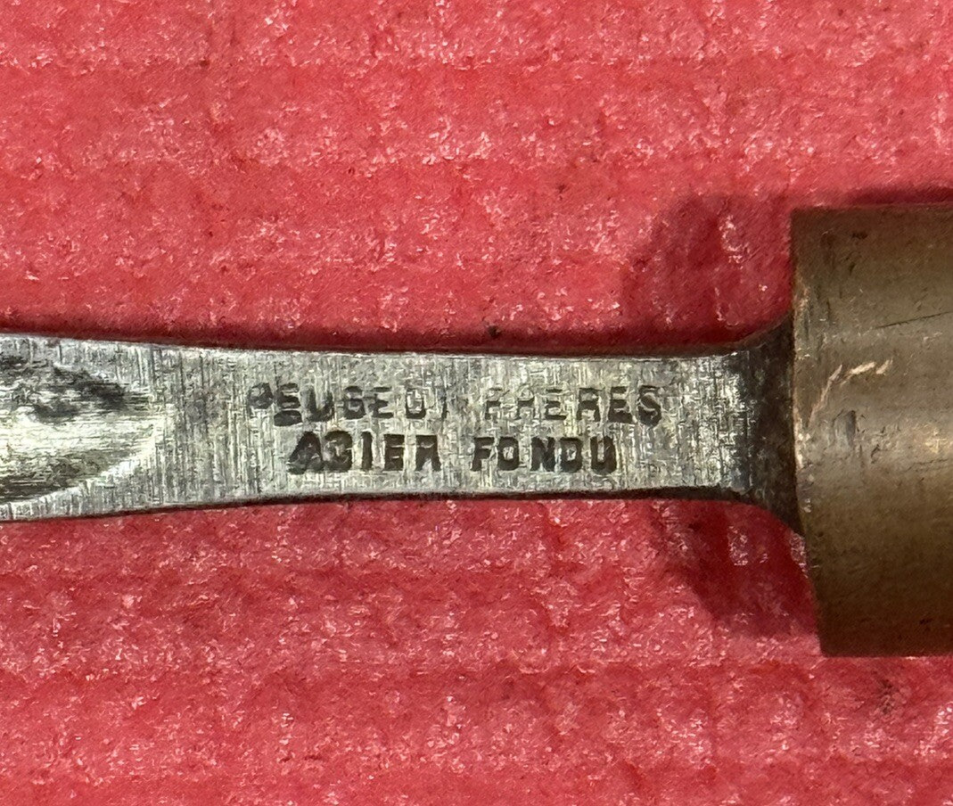 PEUGEOT FRERES ACIER FONDU MORTISE CHISEL WOODWORKING OLD TOOL ANTIQUE RARE